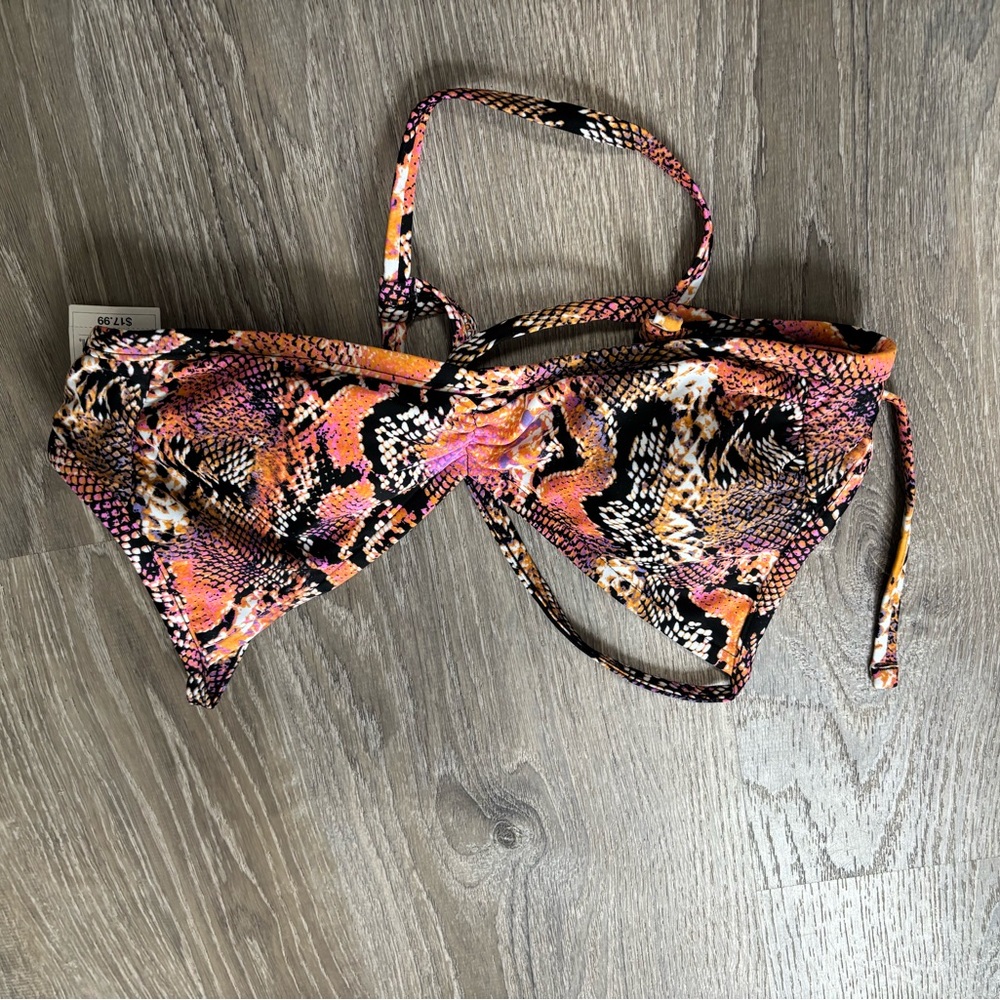 Vibrant Snake Print Bikini Top